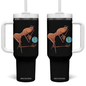 Happy Earth Day Tumbler With Handle Funny Marcus The Worm Eco Friendly TS14 One Size: 40 oz Black Print Your Wear