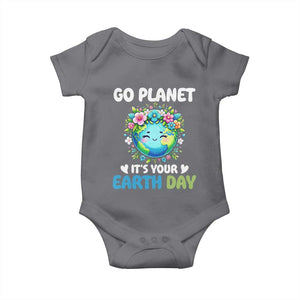 Go Planet It's Your Earth Day Baby Onesie Funny Sarcastic Nature Lover TS14 Charcoal Print Your Wear