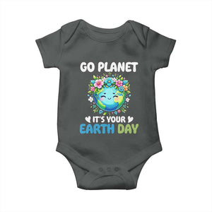 Go Planet It's Your Earth Day Baby Onesie Funny Sarcastic Nature Lover TS14 Dark Heather Print Your Wear