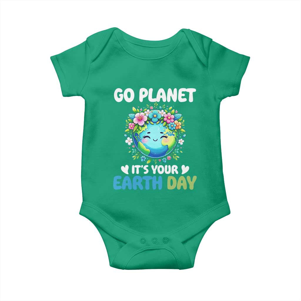 Go Planet It's Your Earth Day Baby Onesie Funny Sarcastic Nature Lover TS14 Irish Green Print Your Wear