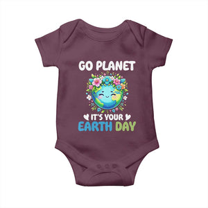 Go Planet It's Your Earth Day Baby Onesie Funny Sarcastic Nature Lover TS14 Maroon Print Your Wear