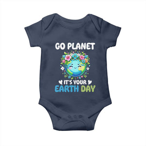 Go Planet It's Your Earth Day Baby Onesie Funny Sarcastic Nature Lover TS14 Navy Print Your Wear