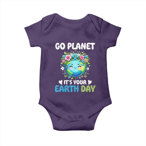 Go Planet It's Your Earth Day Baby Onesie Funny Sarcastic Nature Lover TS14 Purple Print Your Wear