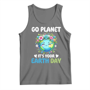 Go Planet It's Your Earth Day Tank Top Funny Sarcastic Nature Lover TS14 Black Heather Print Your Wear