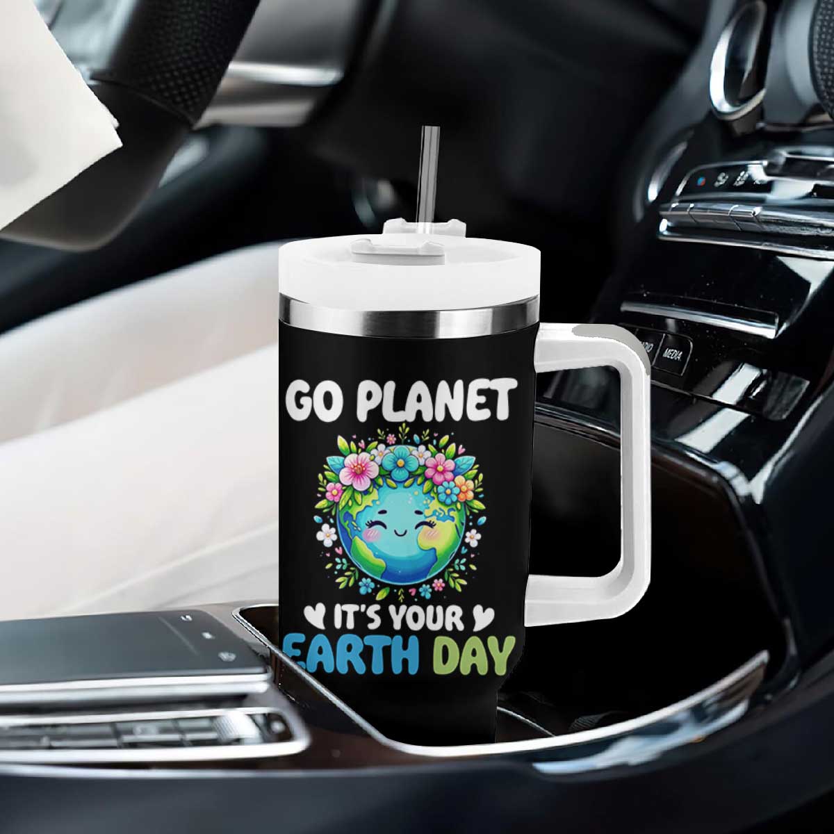 Go Planet It's Your Earth Day Tumbler With Handle Funny Sarcastic Nature Lover TS14 Print Your Wear