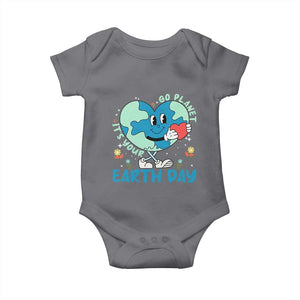 Go Planet It's Your Earth Day Baby Onesie Cute Nature Lover Heart Earth TS14 Charcoal Print Your Wear