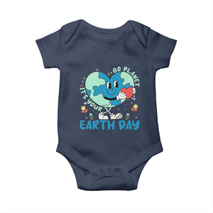Go Planet It's Your Earth Day Baby Onesie Cute Nature Lover Heart Earth TS14 Navy Print Your Wear