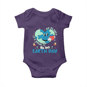 Go Planet It's Your Earth Day Baby Onesie Cute Nature Lover Heart Earth TS14 Purple Print Your Wear