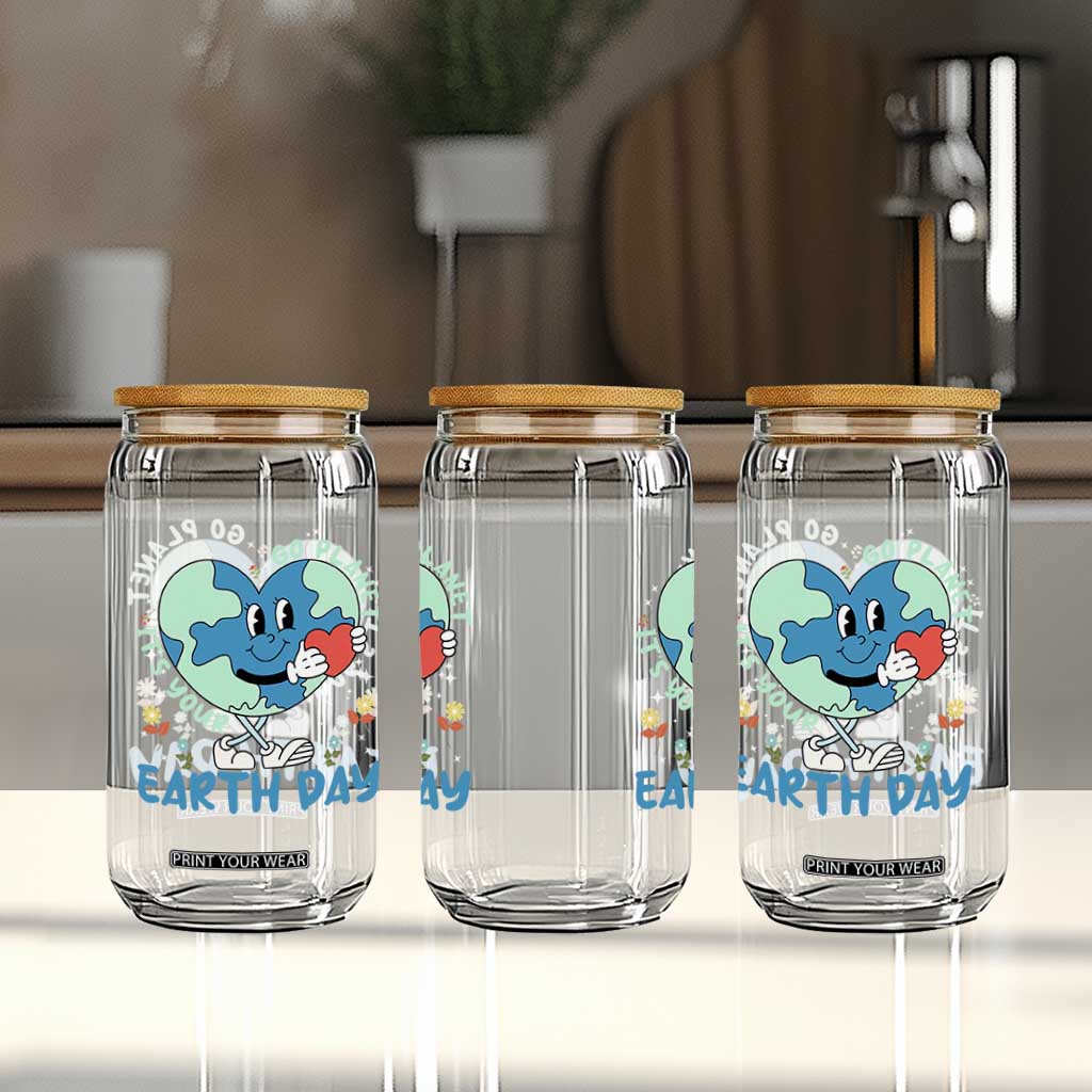 Go Planet It's Your Earth Day Glass Can Cute Nature Lover Heart Earth TS14 Print Your Wear