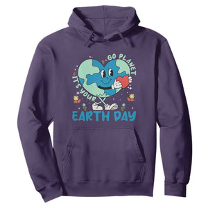 Go Planet It's Your Earth Day Hoodie Cute Nature Lover Heart Earth TS14 Purple Print Your Wear