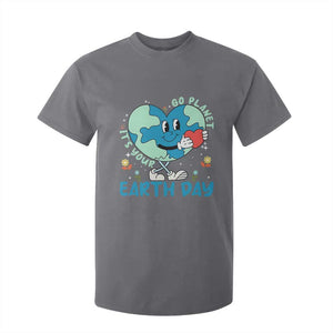 Go Planet It's Your Earth Day T Shirt For Kid Cute Nature Lover Heart Earth TS14 Charcoal Print Your Wear