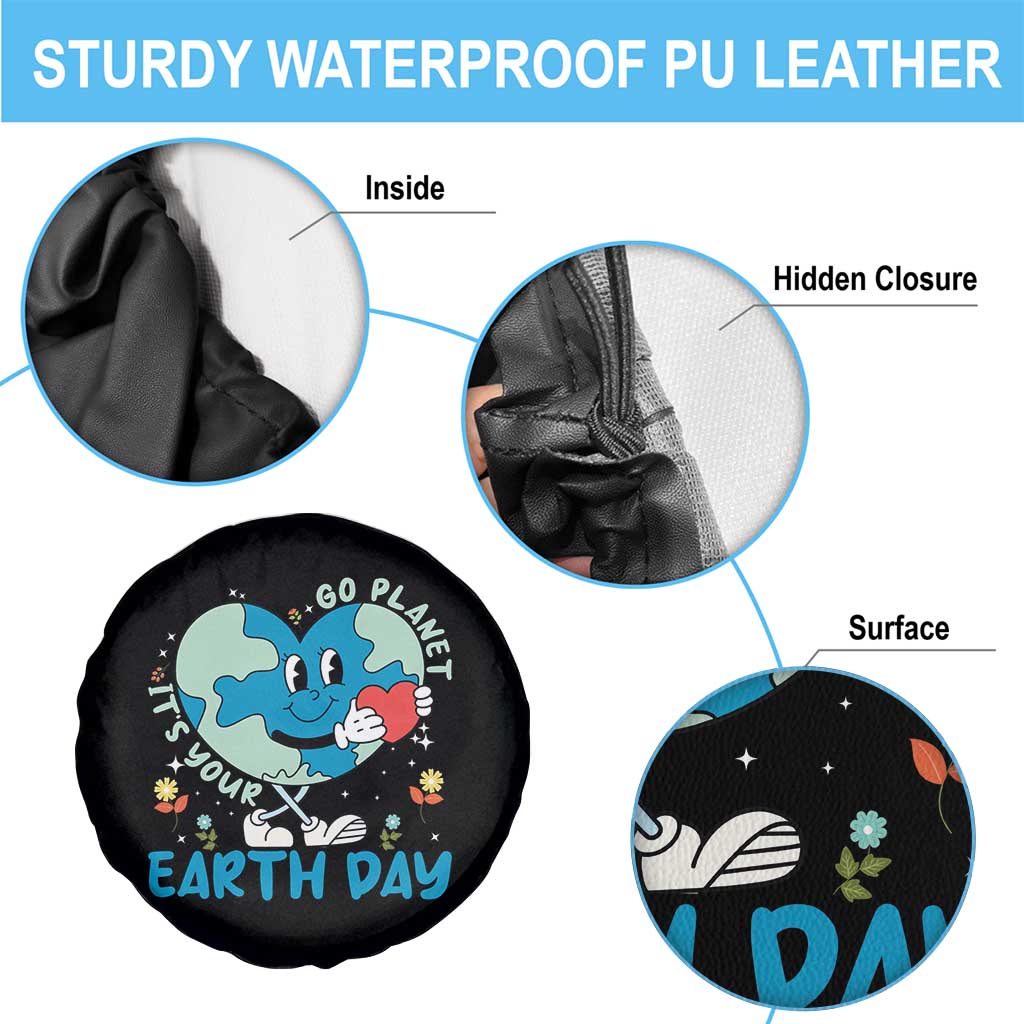 Go Planet It's Your Earth Day Spare Tire Cover Cute Nature Lover Heart Earth TS14 Print Your Wear