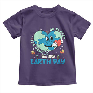 Go Planet It's Your Earth Day Toddler T Shirt Cute Nature Lover Heart Earth TS14 Purple Print Your Wear