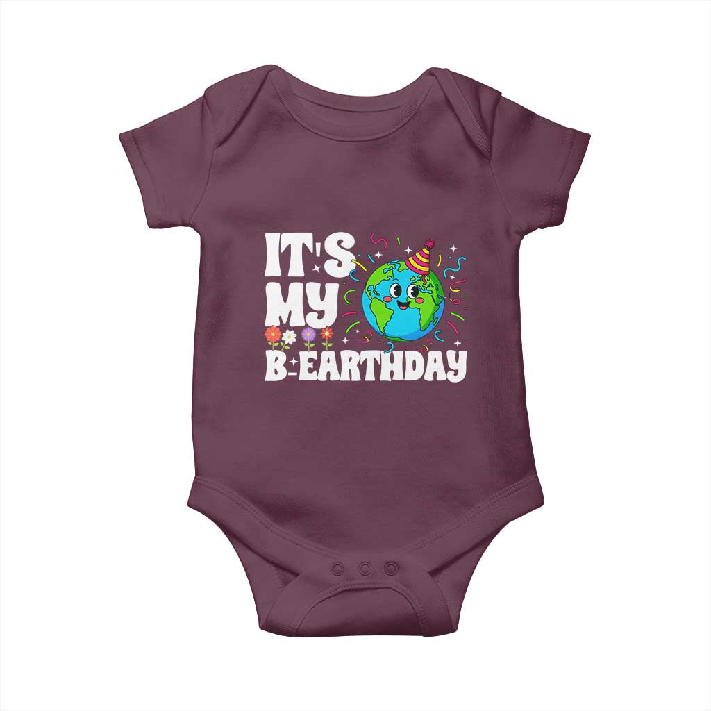 Earth Day Birthday Baby Onesie April 22 Nature Lover Eco Birthday Party Gift TS14 Maroon Print Your Wear