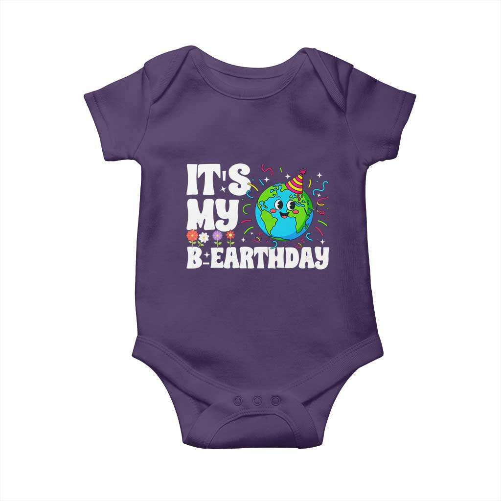Earth Day Birthday Baby Onesie April 22 Nature Lover Eco Birthday Party Gift TS14 Purple Print Your Wear
