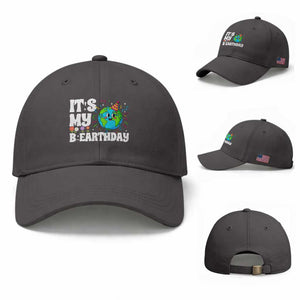 Earth Day Birthday Baseball Cap April 22 Nature Lover Eco Birthday Party Gift TS14 Baseball Cap Universal Fit Dark Gray Print Your Wear