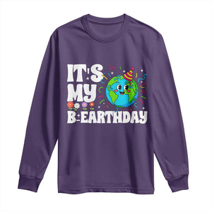 Earth Day Birthday Long Sleeve Shirt April 22 Nature Lover Eco Birthday Party Gift TS14 Purple Print Your Wear