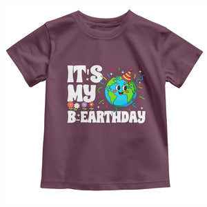 Earth Day Birthday Toddler T Shirt April 22 Nature Lover Eco Birthday Party Gift TS14 Maroon Print Your Wear