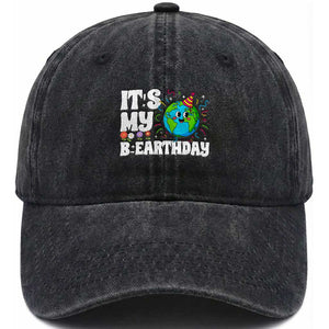 Earth Day Birthday Washed Cotton Baseball Cap April 22 Nature Lover Eco Birthday Party Gift TS14 Print Your Wear