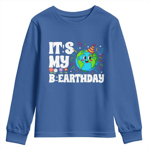Earth Day Birthday Youth Sweatshirt April 22 Nature Lover Eco Birthday Party Gift TS14 Royal Blue Print Your Wear