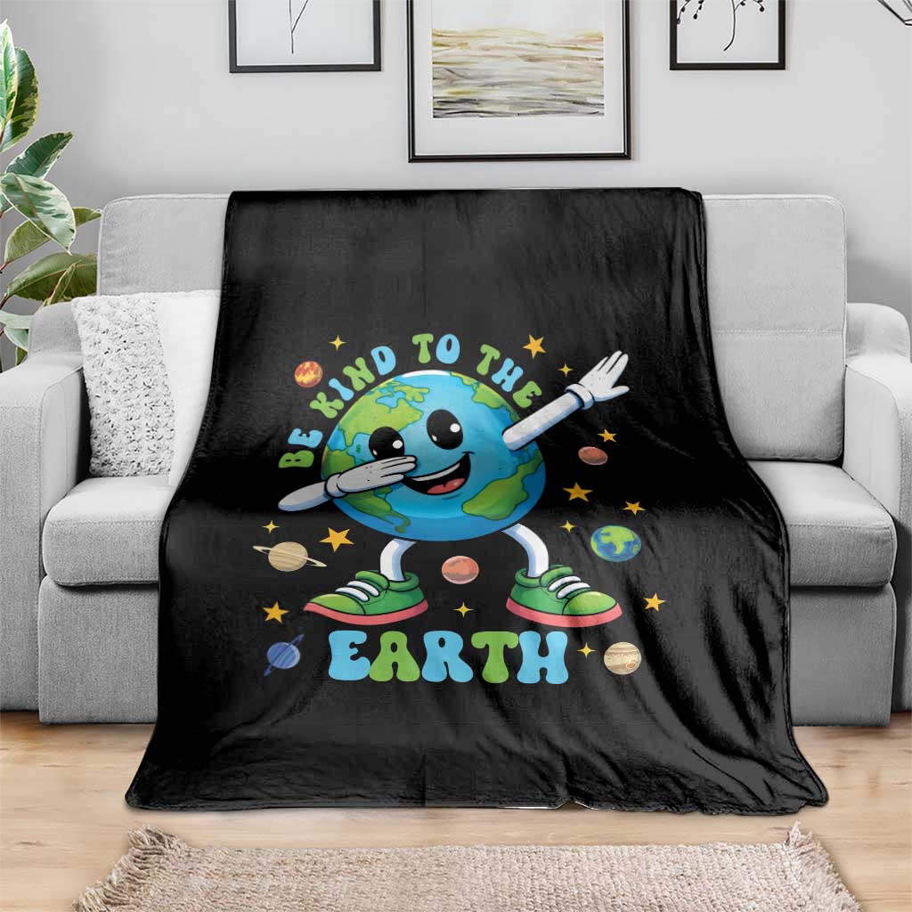 Be Kind To The Earth Throw Blanket Cute Environmental Awareness Earth Day TS14 Print Your Wear