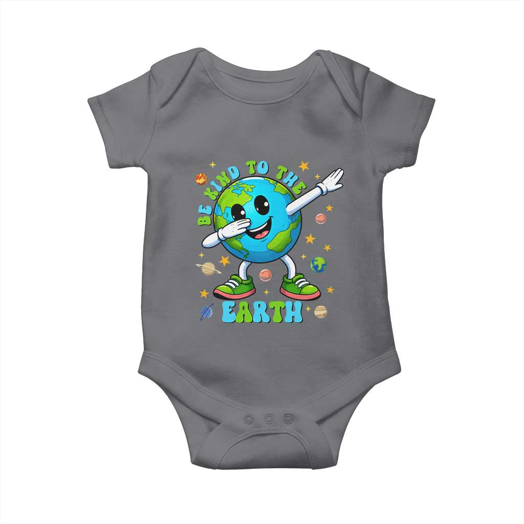 Be Kind To The Earth Baby Onesie Cute Environmental Awareness Earth Day TS14 Charcoal Print Your Wear