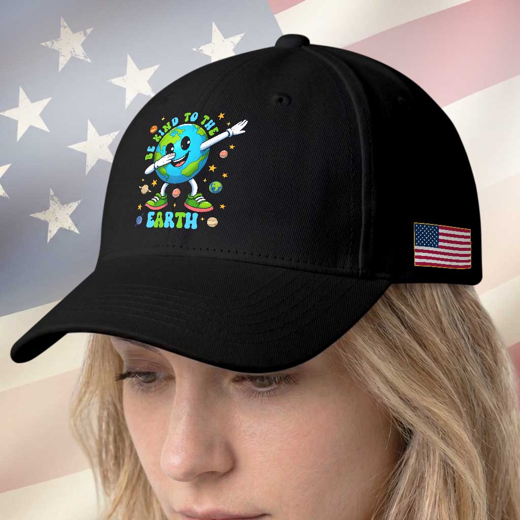 Be Kind To The Earth Baseball Cap Cute Environmental Awareness Earth Day TS14 Print Your Wear