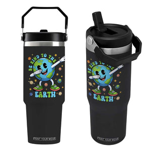 Be Kind To The Earth Flip Straw Tumbler Cute Environmental Awareness Earth Day TS14 One Size: 30 oz Black Print Your Wear
