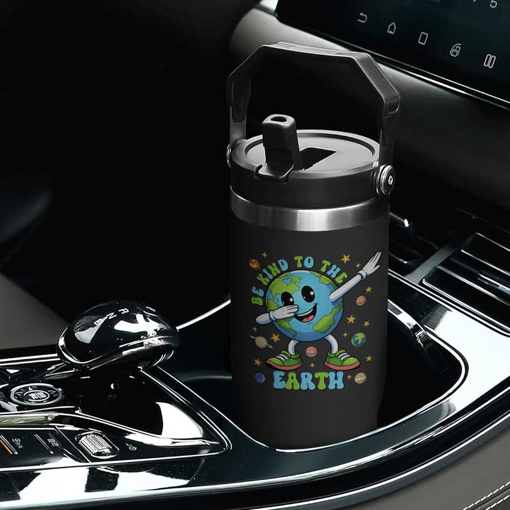 Be Kind To The Earth Flip Straw Tumbler Cute Environmental Awareness Earth Day TS14 Print Your Wear