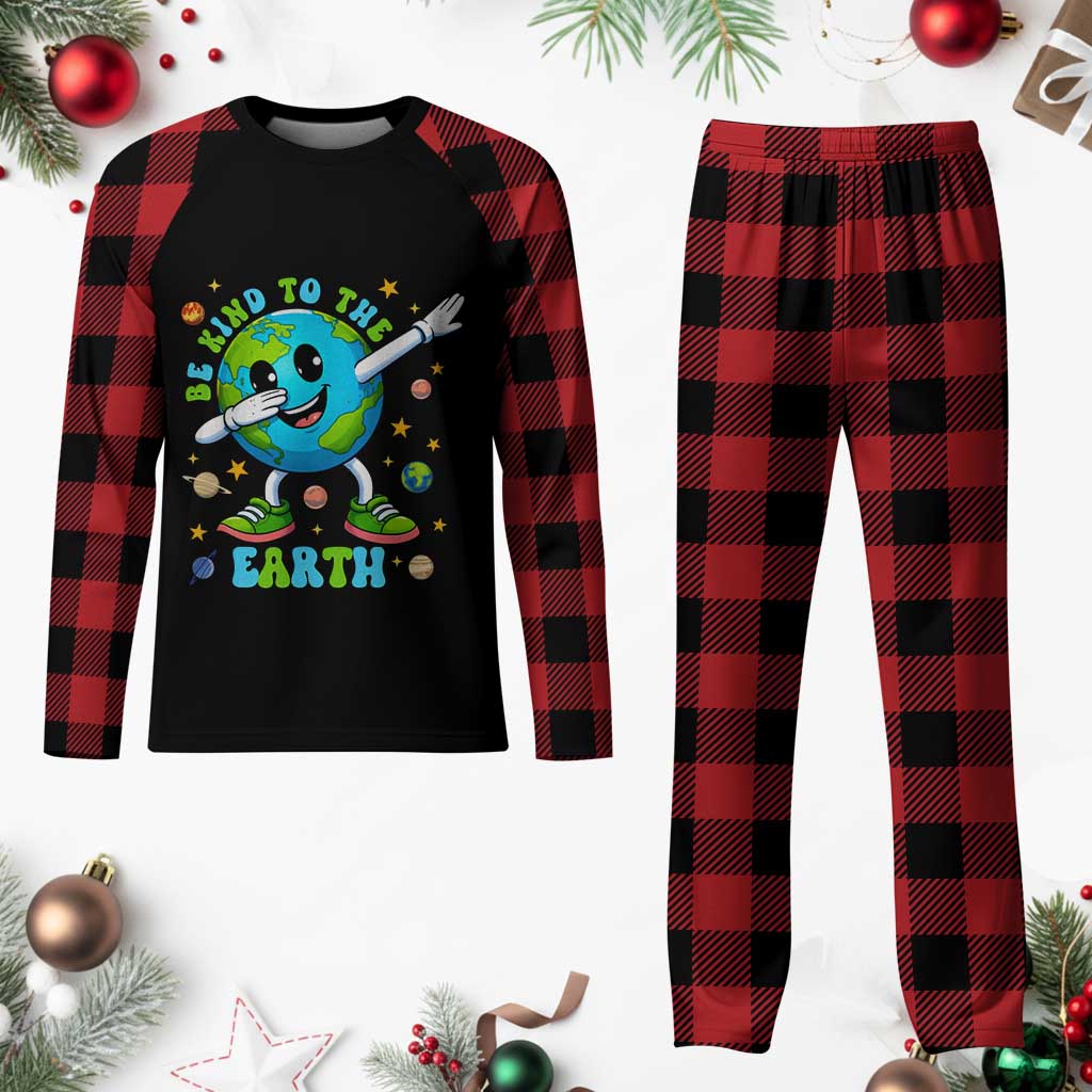 Be Kind To The Earth Plaid Pajama Set Cute Environmental Awareness Earth Day TS14 Buffalo Plaid Print Your Wear