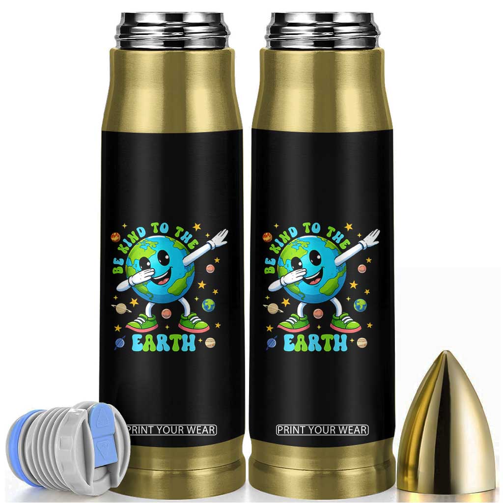 Be Kind To The Earth Bullet Tumbler Cute Environmental Awareness Earth Day TS14 Black Print Your Wear