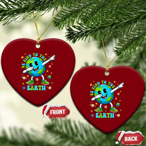 Be Kind To The Earth Ceramic Ornament Cute Environmental Awareness Earth Day TS14 Print Your Wear