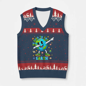 Be Kind To The Earth V-Neck Knit Sweater Vest Cute Environmental Awareness Earth Day TS14 Navy Red Print Your Wear