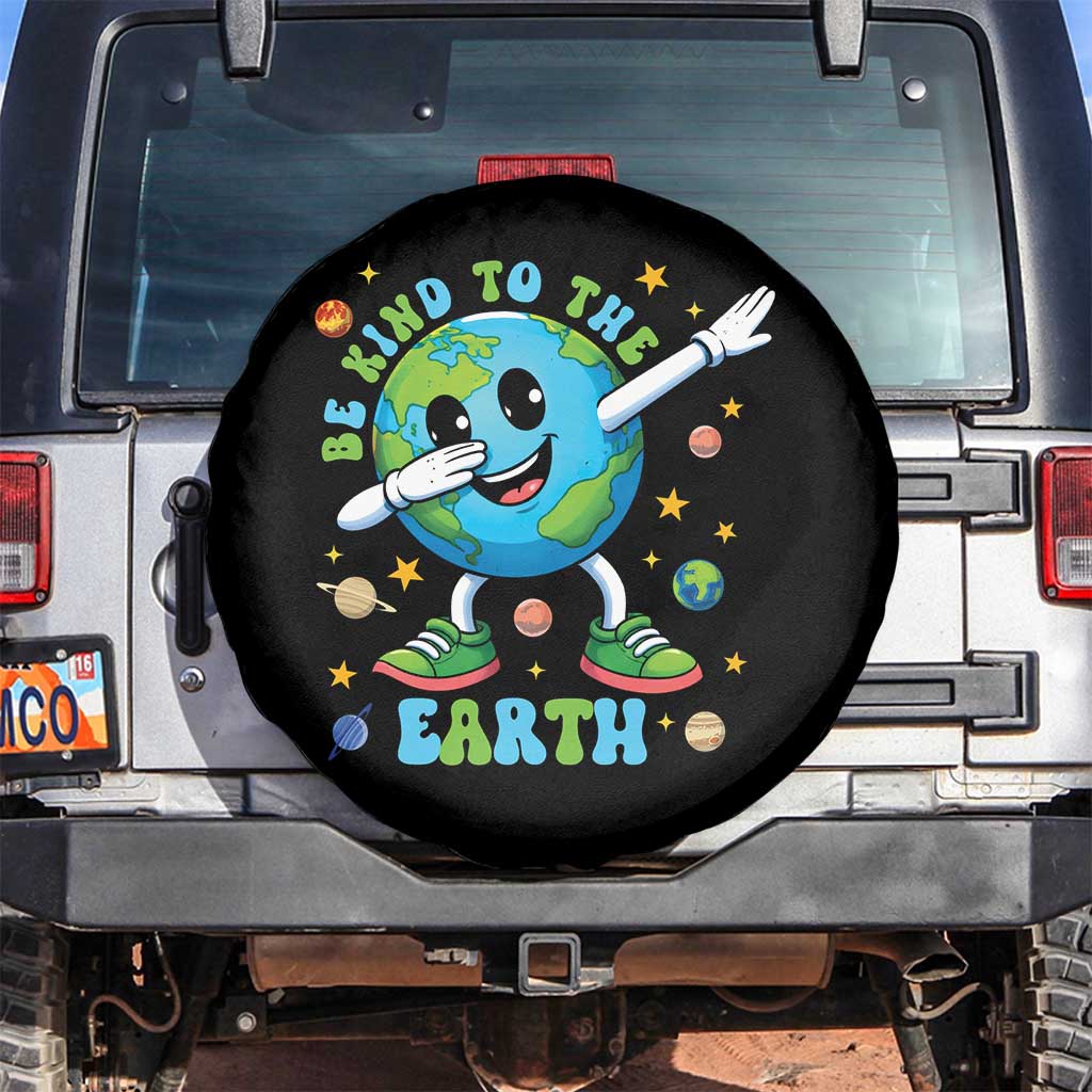 Be Kind To The Earth Spare Tire Cover Cute Environmental Awareness Earth Day TS14 No hole Black Print Your Wear