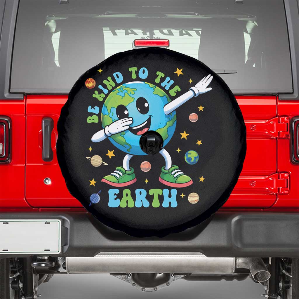 Be Kind To The Earth Spare Tire Cover Cute Environmental Awareness Earth Day TS14 Black Print Your Wear