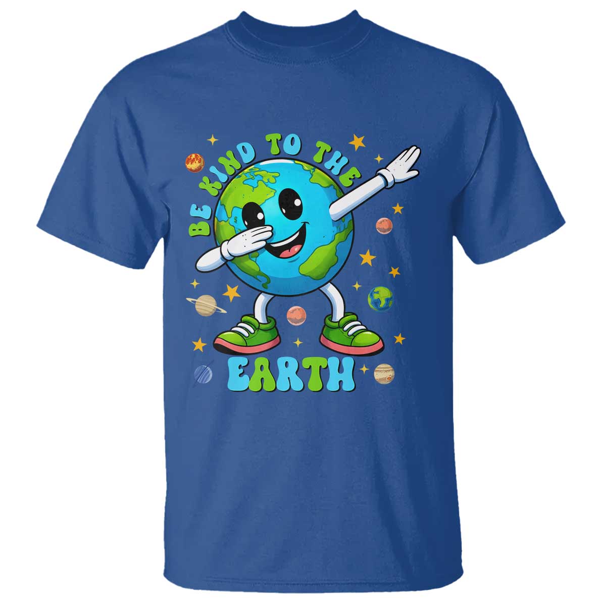 Be Kind To The Earth T Shirt Cute Environmental Awareness Earth Day TS14 Royal Blue Print Your Wear