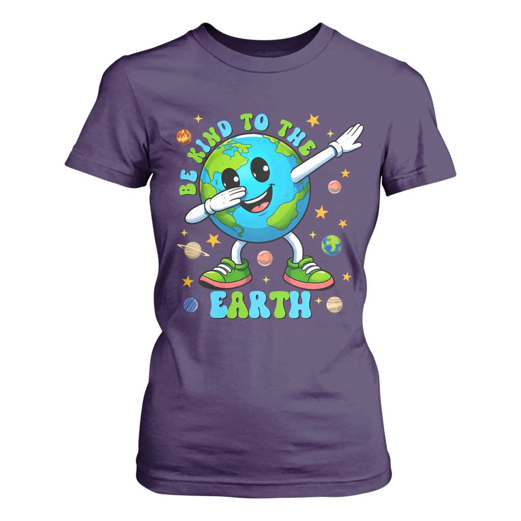 Be Kind To The Earth T Shirt For Women Cute Environmental Awareness Earth Day TS14 Purple Print Your Wear