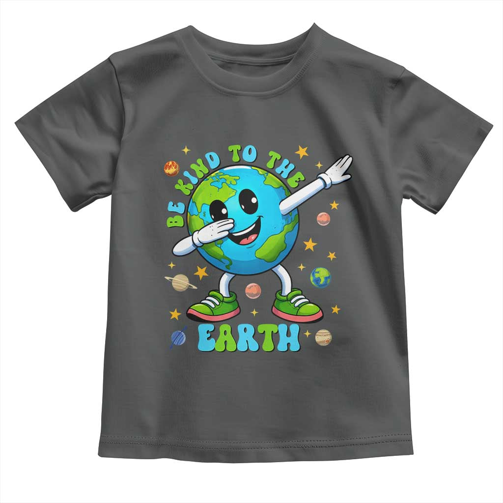 Be Kind To The Earth Toddler T Shirt Cute Environmental Awareness Earth Day TS14 Dark Heather Print Your Wear