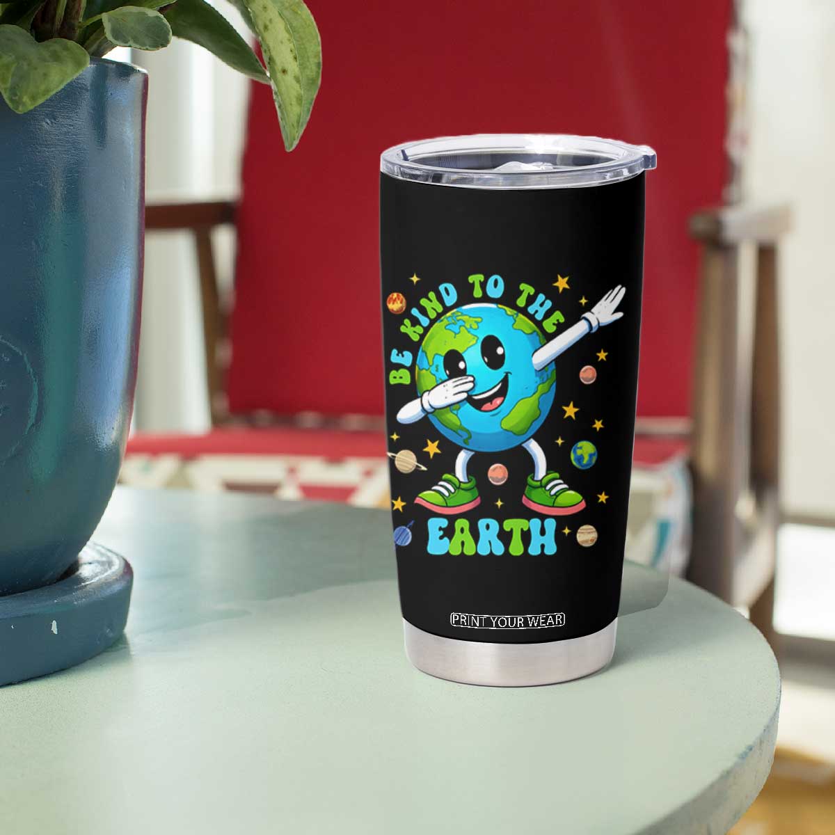 Be Kind To The Earth Tumbler Cup Cute Environmental Awareness Earth Day TS14 Print Your Wear