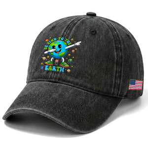 Be Kind To The Earth Washed Cotton Baseball Cap Cute Environmental Awareness Earth Day TS14 Print Your Wear