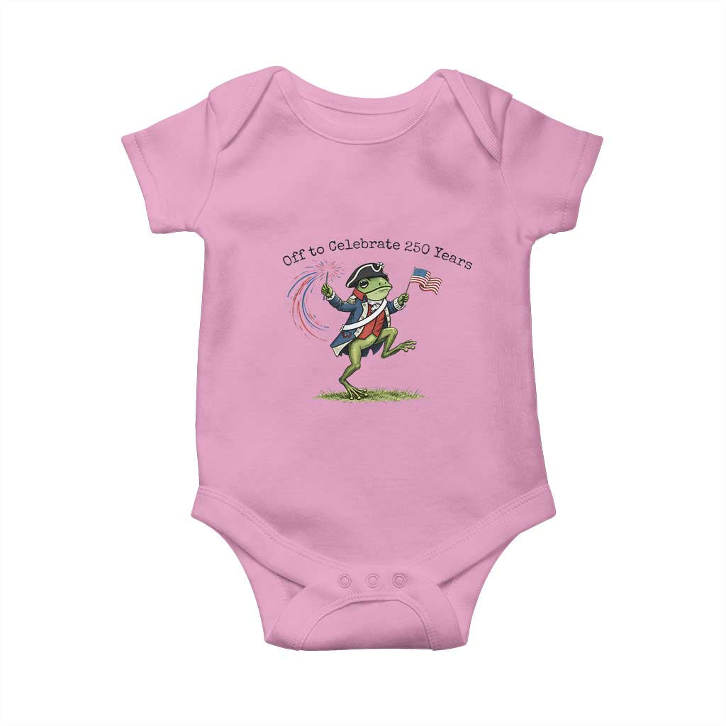 250th Anniversary USA Baby Onesie Funny Patriotic Frog USA Independence Day TS14 Light Pink Print Your Wear