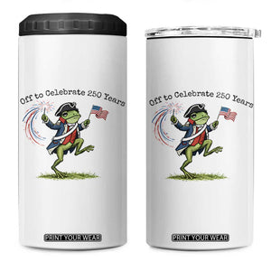 250th Anniversary USA 4 in 1 Can Cooler Tumbler Funny Patriotic Frog USA Independence Day TS14 One Size: 16 oz White Print Your Wear