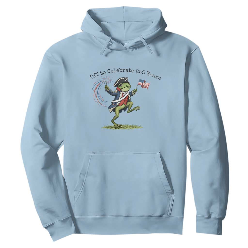 250th Anniversary USA Hoodie Funny Patriotic Frog USA Independence Day TS14 Light Blue Print Your Wear