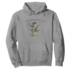 250th Anniversary USA Hoodie Funny Patriotic Frog USA Independence Day TS14 Sport Gray Print Your Wear