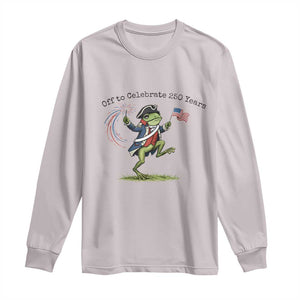 250th Anniversary USA Long Sleeve Shirt Funny Patriotic Frog USA Independence Day TS14 Ice Gray Print Your Wear