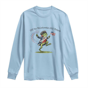 250th Anniversary USA Long Sleeve Shirt Funny Patriotic Frog USA Independence Day TS14 Light Blue Print Your Wear