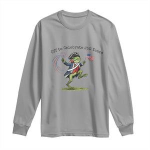 250th Anniversary USA Long Sleeve Shirt Funny Patriotic Frog USA Independence Day TS14 Sport Gray Print Your Wear