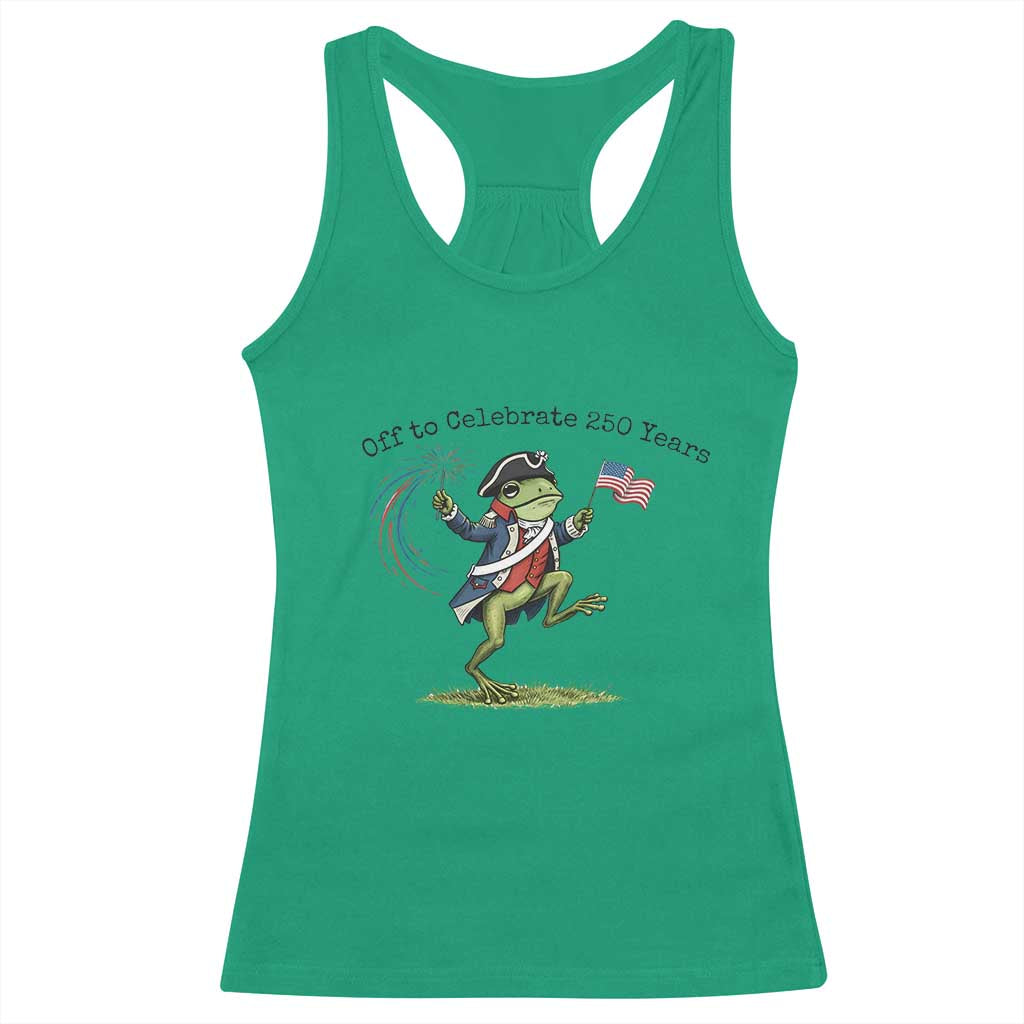 250th Anniversary USA Racerback Tank Top Funny Patriotic Frog USA Independence Day TS14 Irish Green Print Your Wear