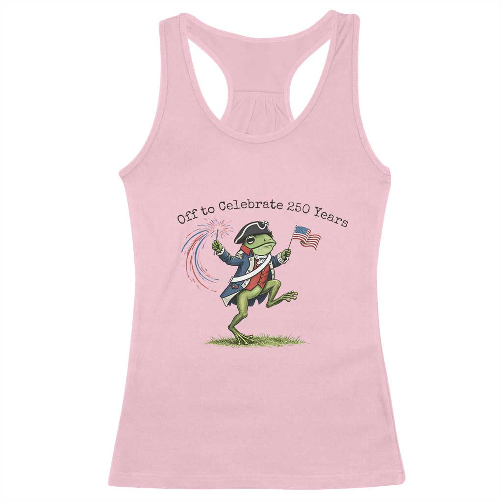 250th Anniversary USA Racerback Tank Top Funny Patriotic Frog USA Independence Day TS14 Light Pink Print Your Wear