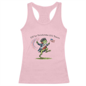 250th Anniversary USA Racerback Tank Top Funny Patriotic Frog USA Independence Day TS14 Light Pink Print Your Wear